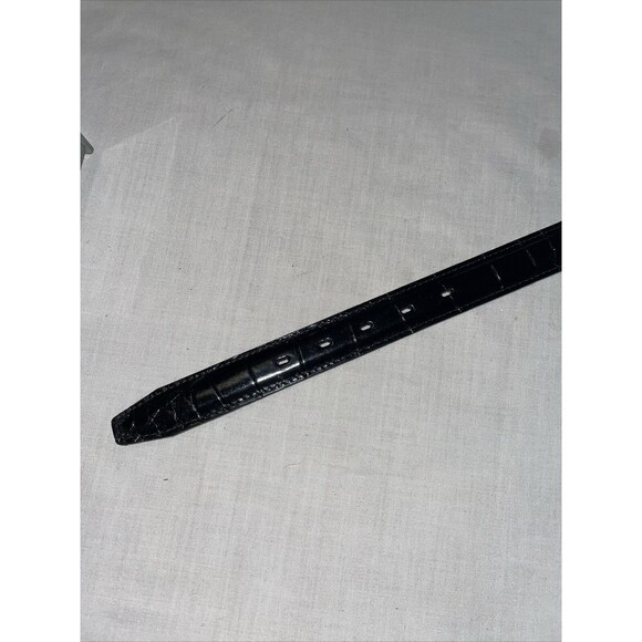 Danbury Club Dress Belt Women’s Size 32” Black Leather Gator Motif Buckle NWT - Picture 7 of 12